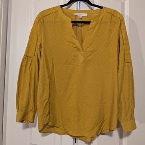 Women's Loft Yellow Blouse Size Medium